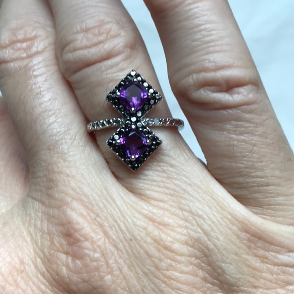 Amethyst 925 sterling silver ring - Picture 2 of 11